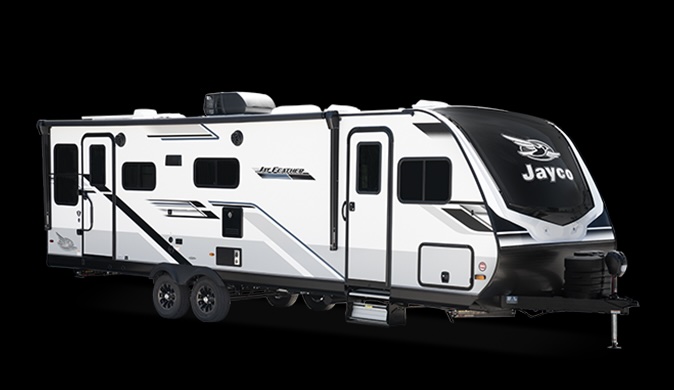 Jayco Precept and SLX RV and Travel Trailer Parked at the Campground in Washington State